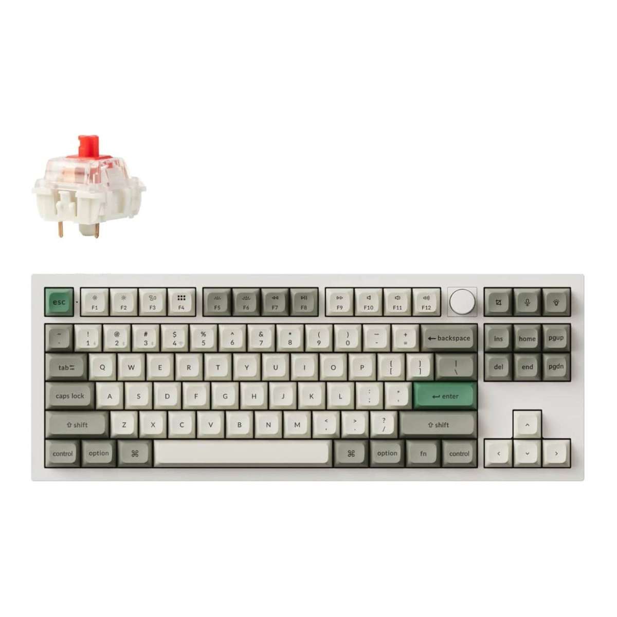 KeyChron Q3 Max QMK/VIA Wireless Custom Mechanical Keyboard - Shell White Q3M-P1