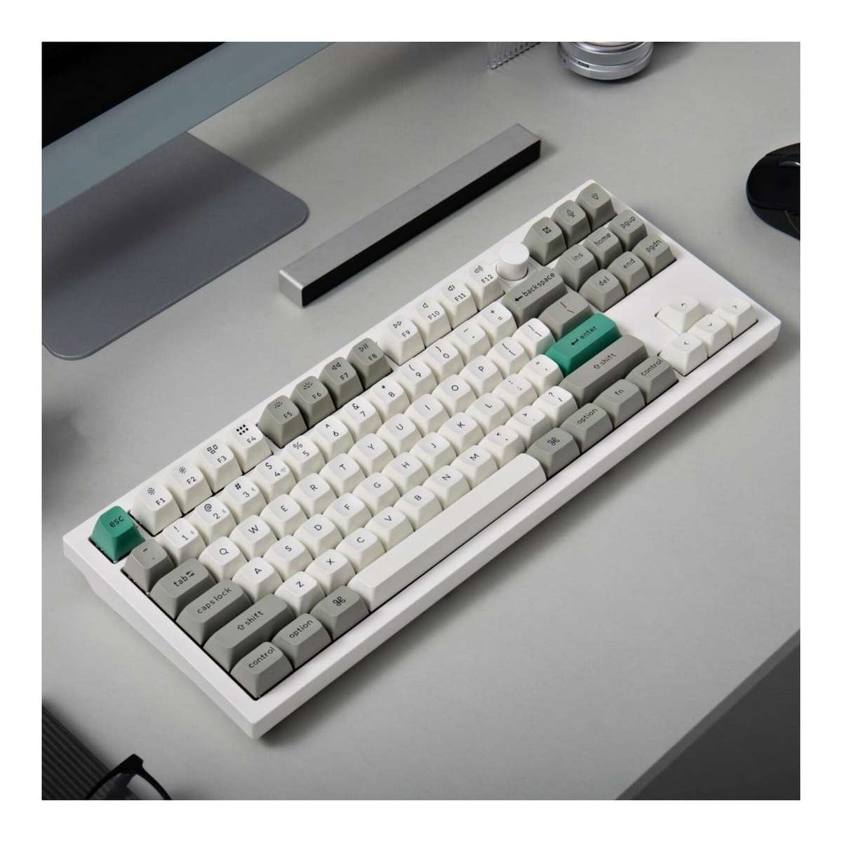 KeyChron Q3 Max QMK/VIA Wireless Custom Mechanical Keyboard - Shell White Q3M-P1