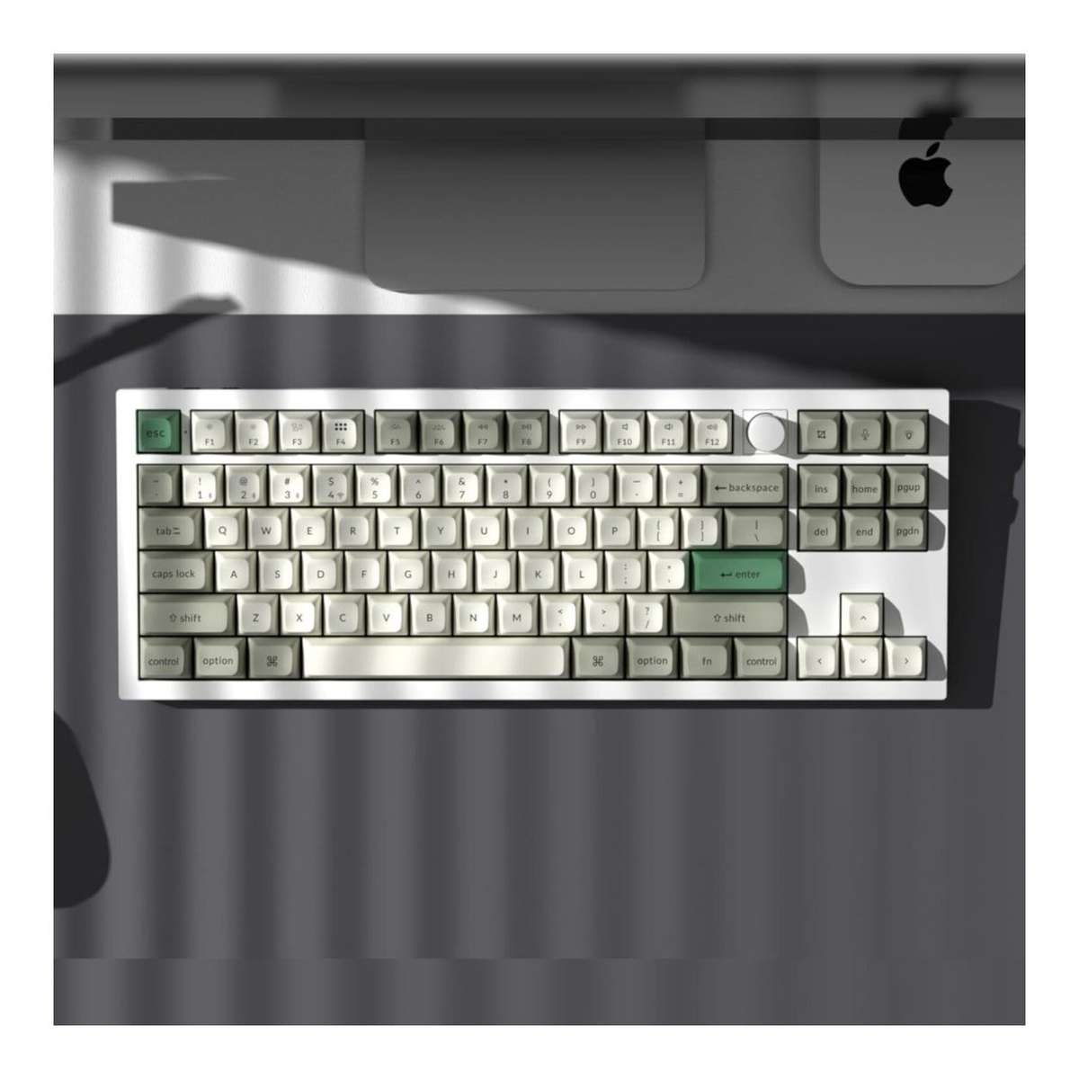 KeyChron Q3 Max QMK/VIA Wireless Custom Mechanical Keyboard - Shell White Q3M-P1