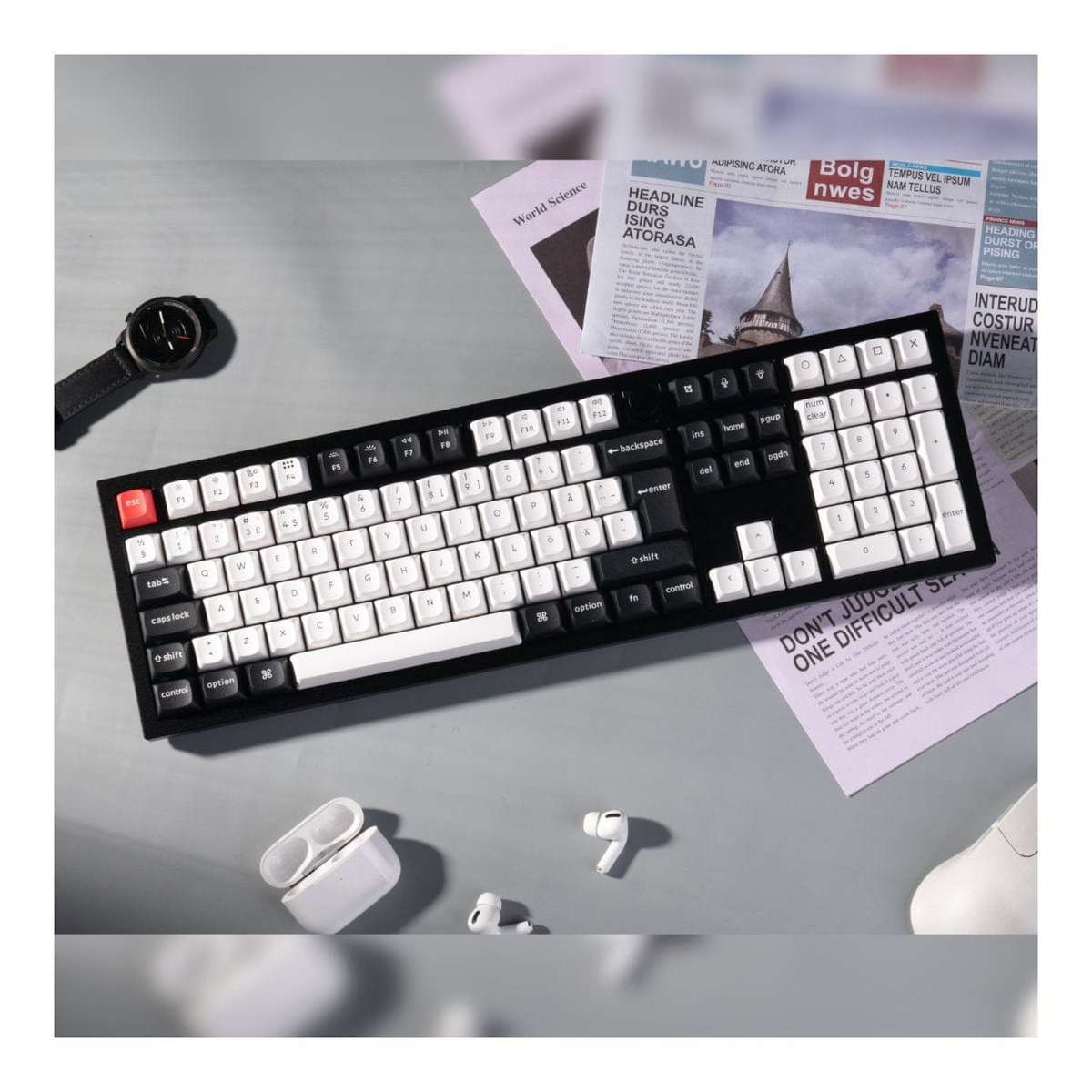 Keychron Q6 HE QMK Full-size Wireless Custom Mechanical Keyboard Carbon Black Q6H-M1