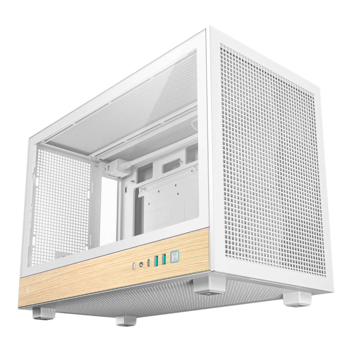 DeepCool CH260 Wood Micro-ATX Gaming PC Case White R-CH260-WHNWM0-G-1