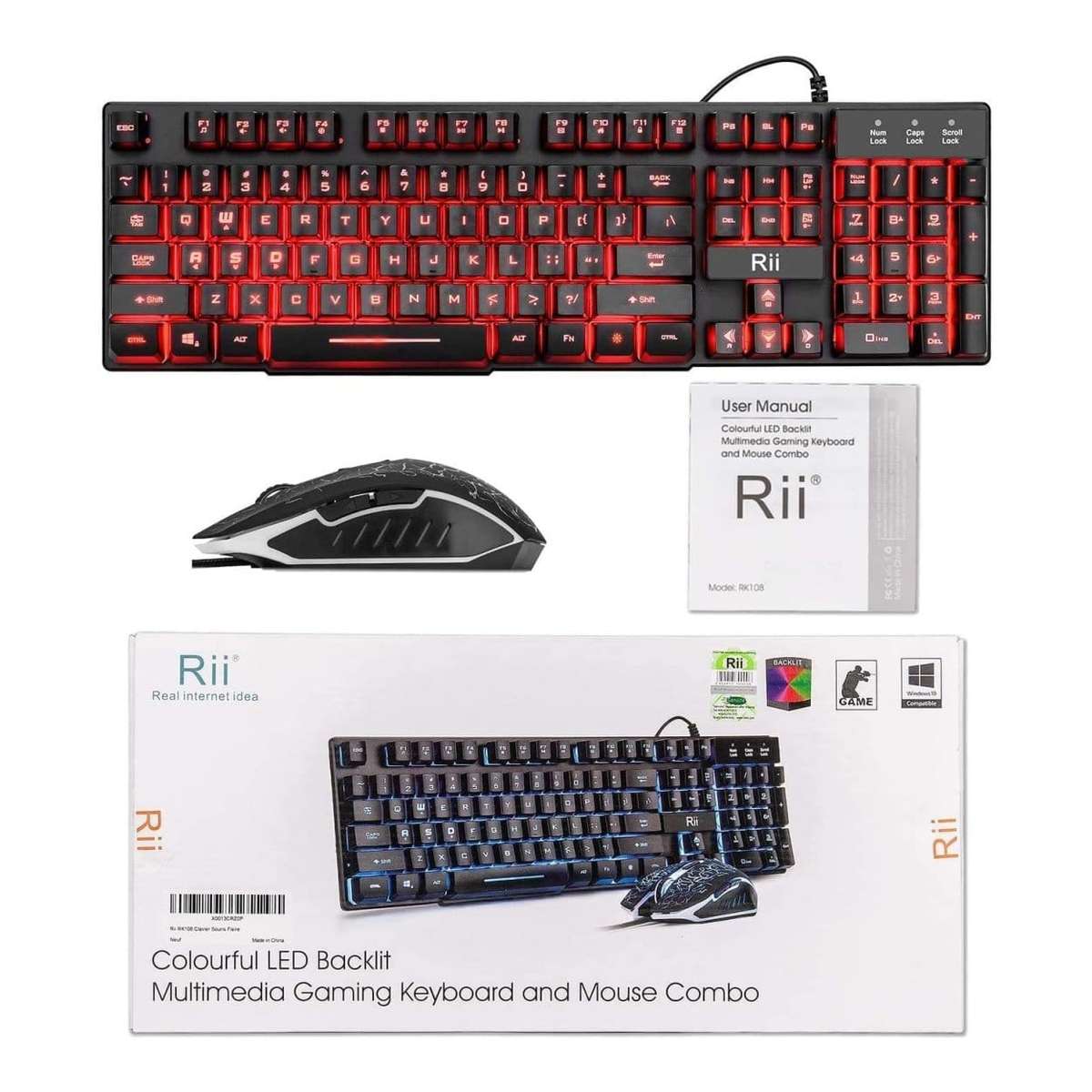 RII RK108 Wired Gaming Keyboard and Mouse Combo