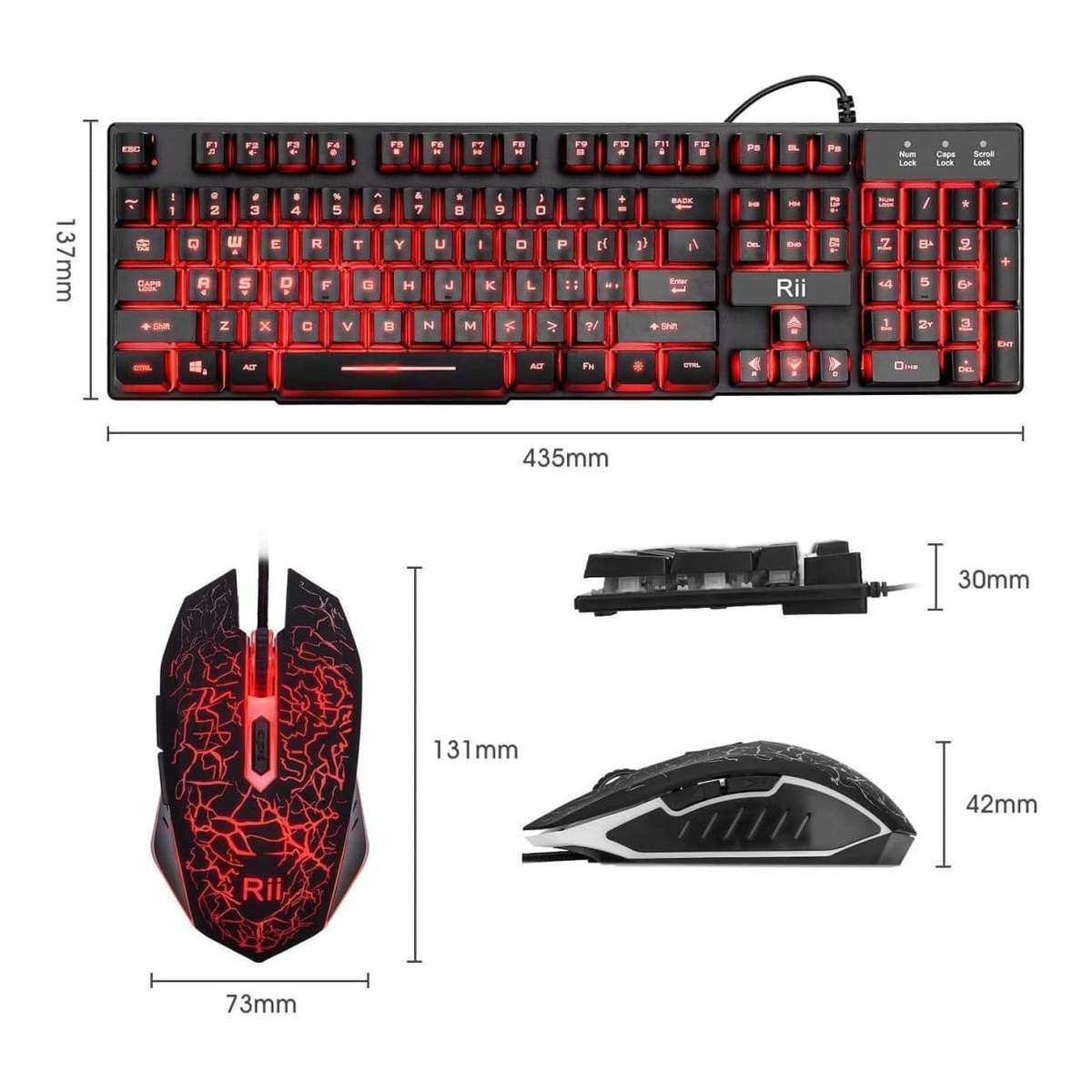 RII RK108 Wired Gaming Keyboard and Mouse Combo