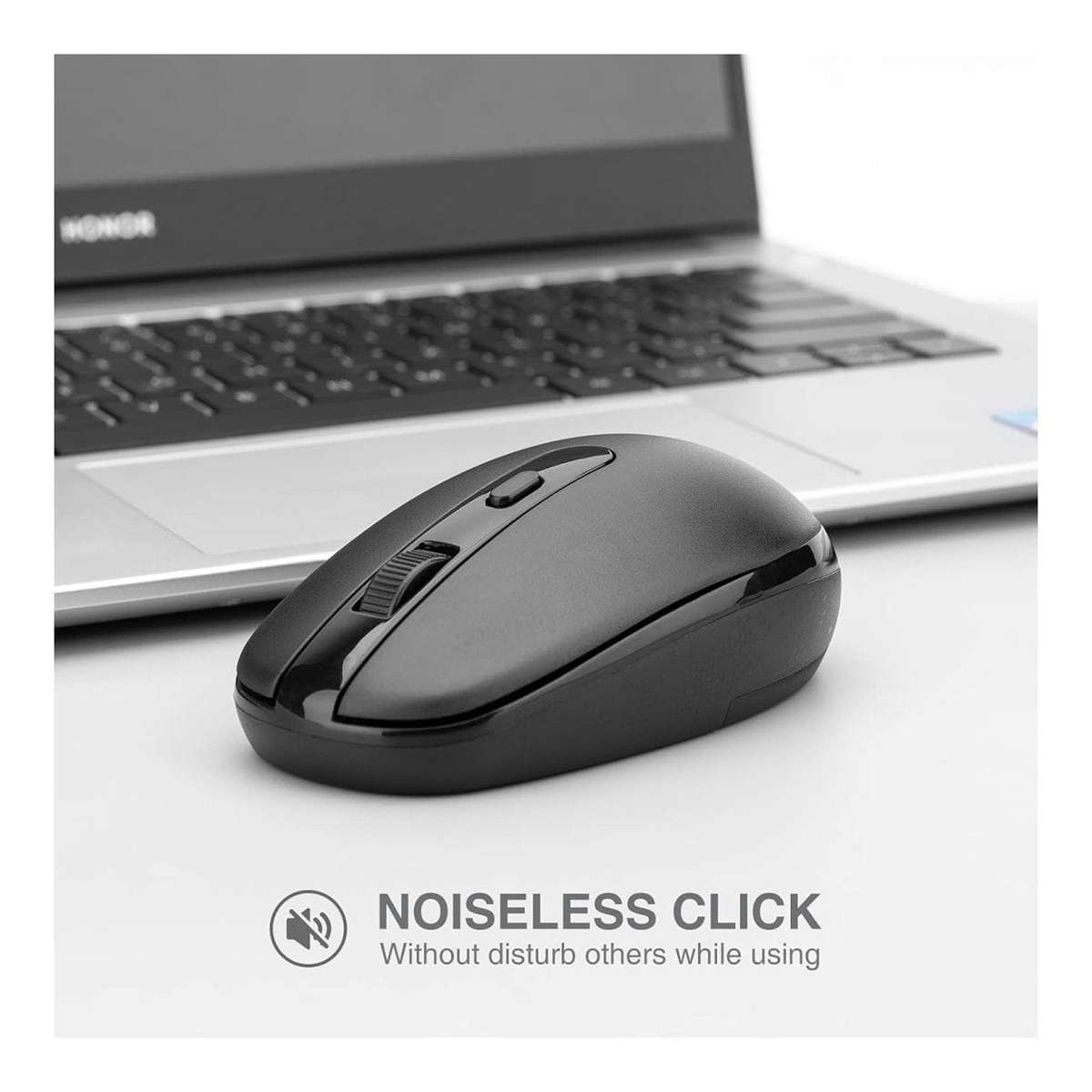 RII RM700-BLK Silent 2.4G Wireless Mouse Black
