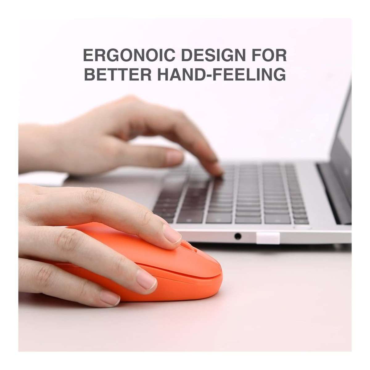 Rii RM700 Soft Click Wireless Mouse with Nano USB Receiver Orange RM700-ORN