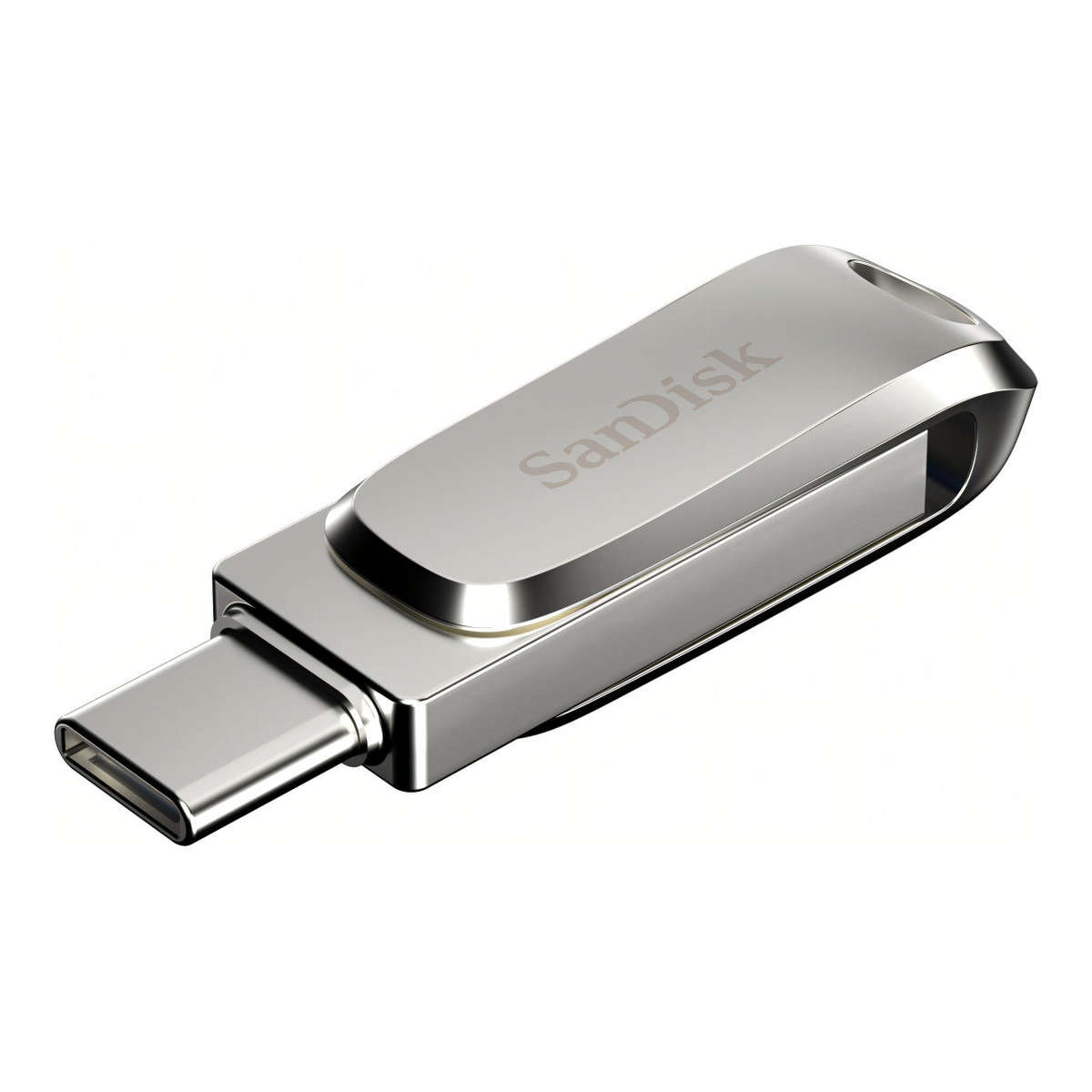 SanDisk Ultra Dual Drive Luxe 128GB Silver USB-C Flash Drive SDDDC4-128G-G46