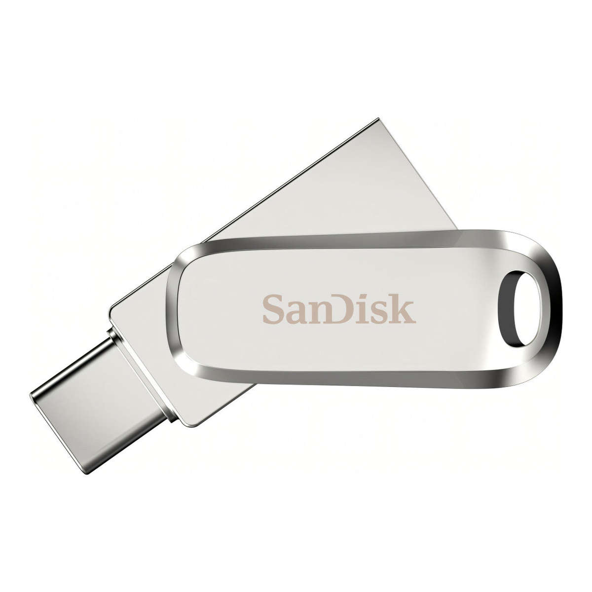 SanDisk Ultra Dual Drive Luxe 128GB Silver USB-C Flash Drive SDDDC4-128G-G46