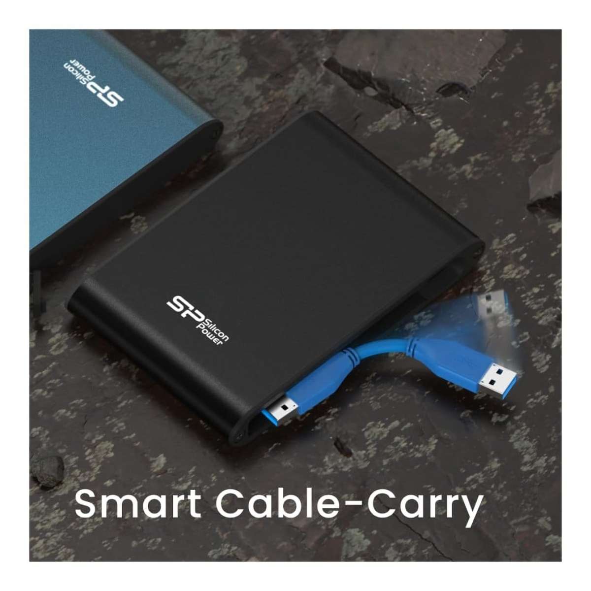 Silicon Power Vault A80 2.5-inch 2TB USB-A Black External Hard Drive SP020TBPHDA80S3K