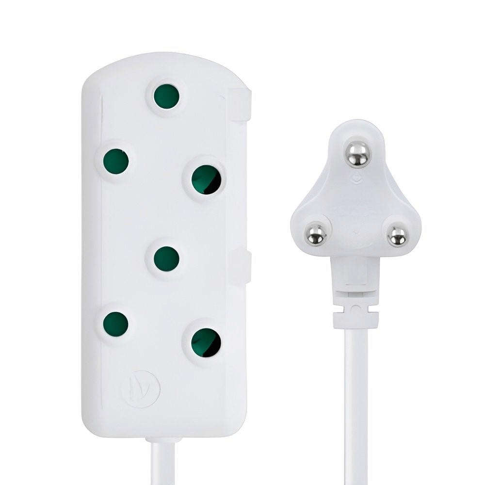 Switched Basics 3m Heavy Duty SBS Extension Cable 2 x 16A Socket - White SWD-70008-3-WT