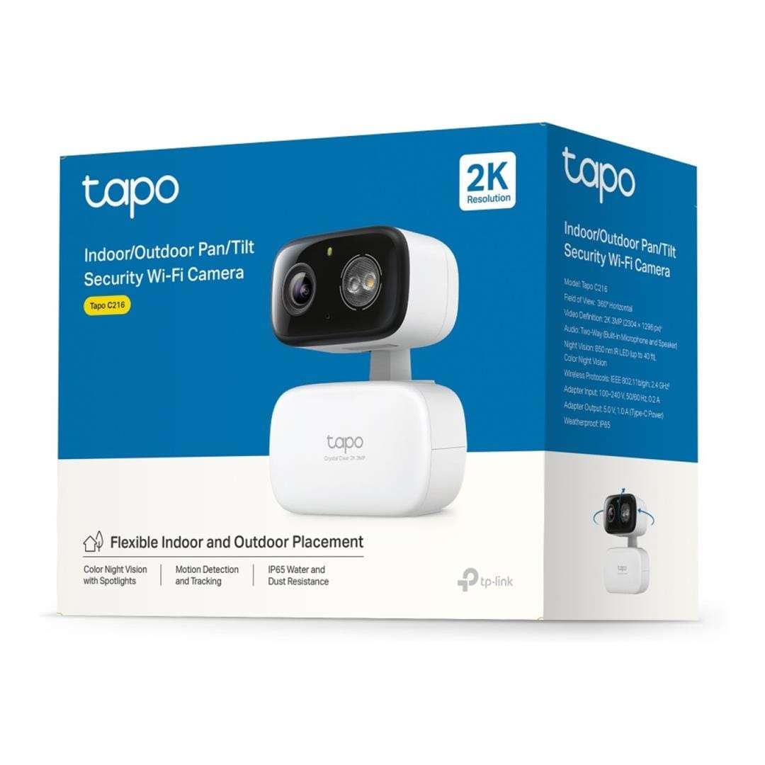 TP-Link Tapo C216 2K 3MP 4mm Wi-Fi Pan/Tilt Home Security Camera