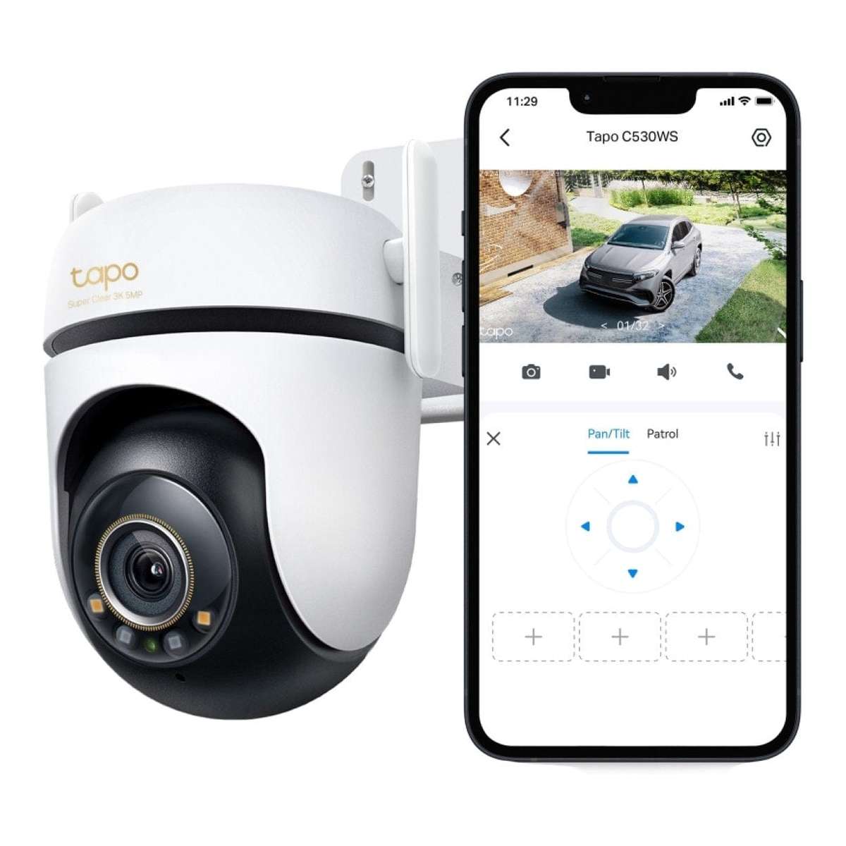 TP-Link Tapo C530WS 3K 5MP 4.0mm Wi-Fi Outdoor Pan/Tilt Security Camera