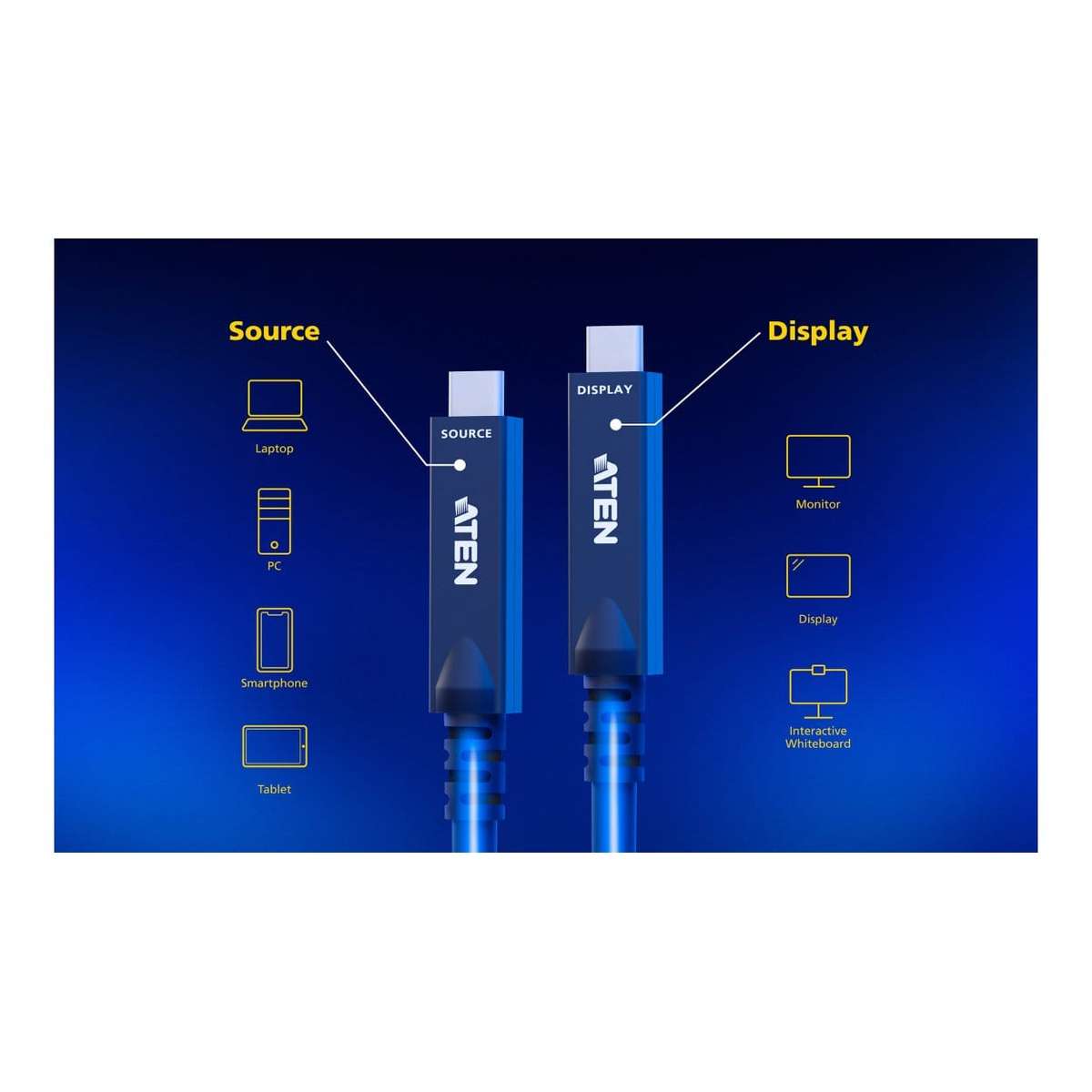 Aten UE3415F 15m Ultra HD USB-C Active Optical Cable
