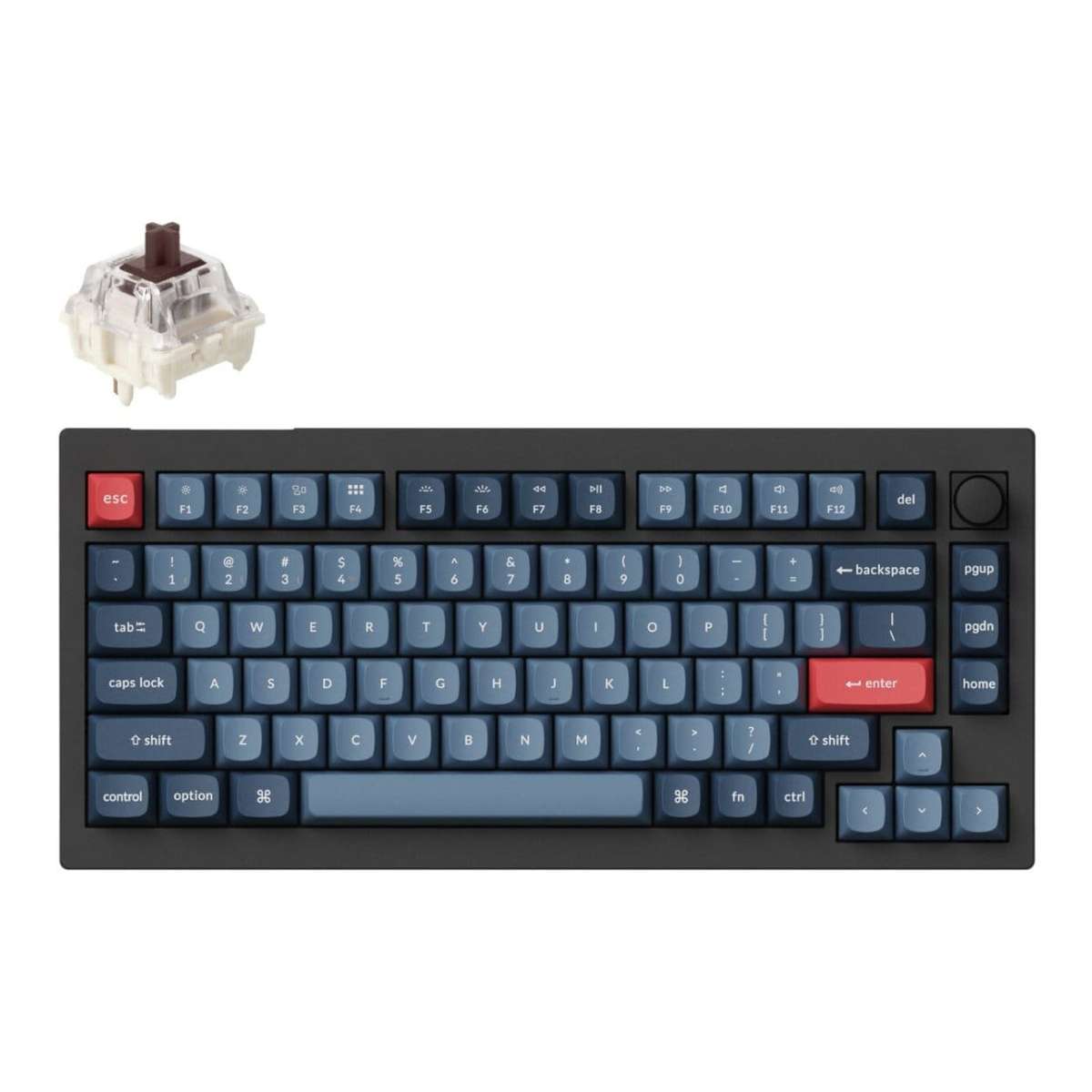 Keychron V1 Max QMK/VIA Wireless Custom Keyboard Black with Brown Switches V1M-D3