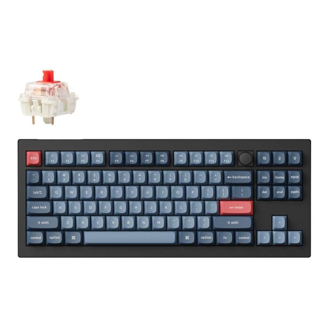 Keychron V3 Max Wireless Custom Mechanical Keyboard Red Switch Carbon Black V3M-D1