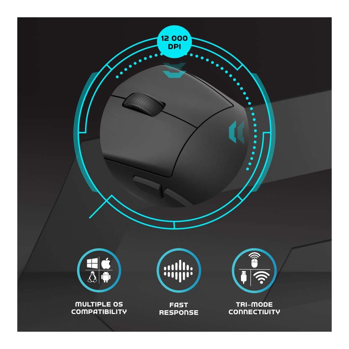 Volkano Arc SL Lightweight Wireless Gaming Mouse Black VG-202-BK