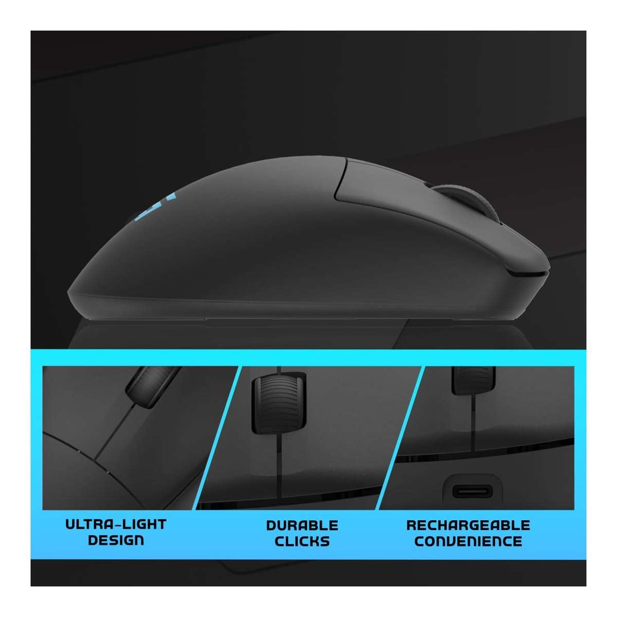 Volkano Arc SL Lightweight Wireless Gaming Mouse Black VG-202-BK
