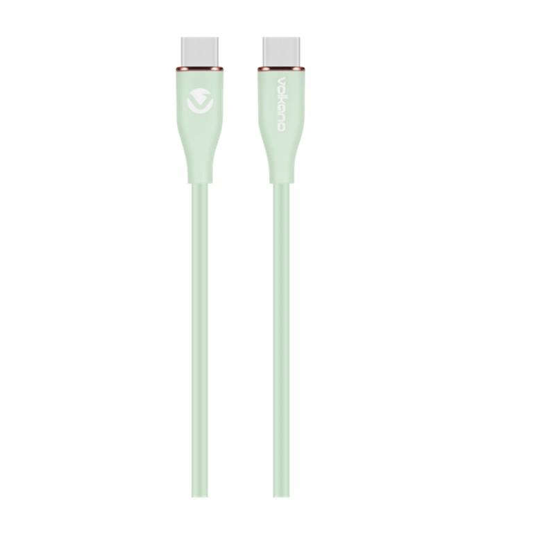Volkano Flexi Series Type-C Male to Male 60W Cable 1.5m Green VK-20265-GR