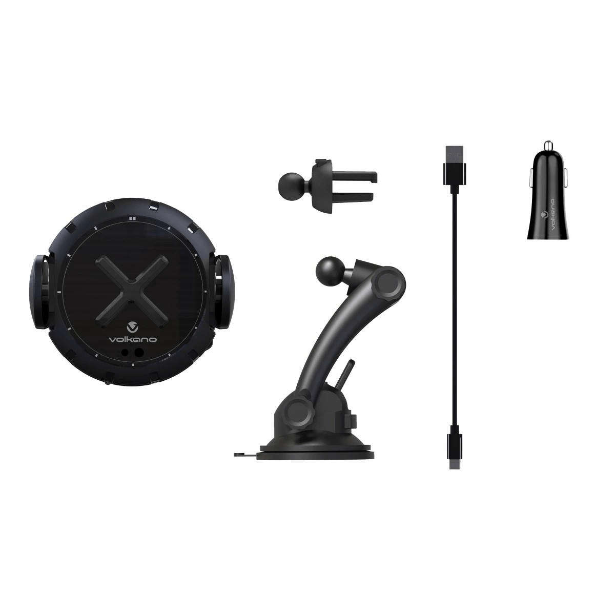Volkano Ignition Series 15W Wireless Car Charger Kit VK-8201-BK