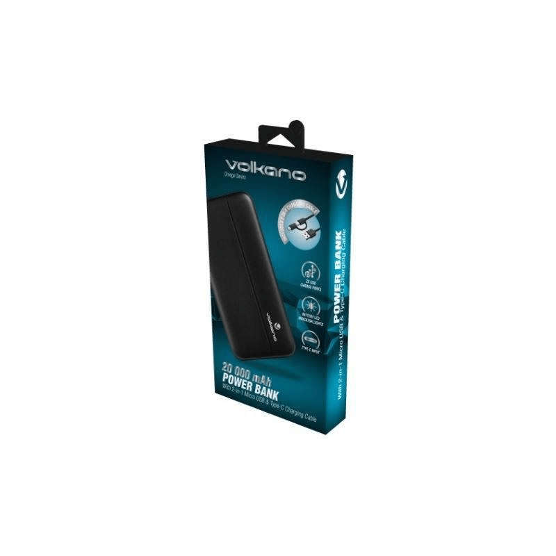 Volkano Omega Series 20,000mAh Powerbank BlackVK-9016-BK