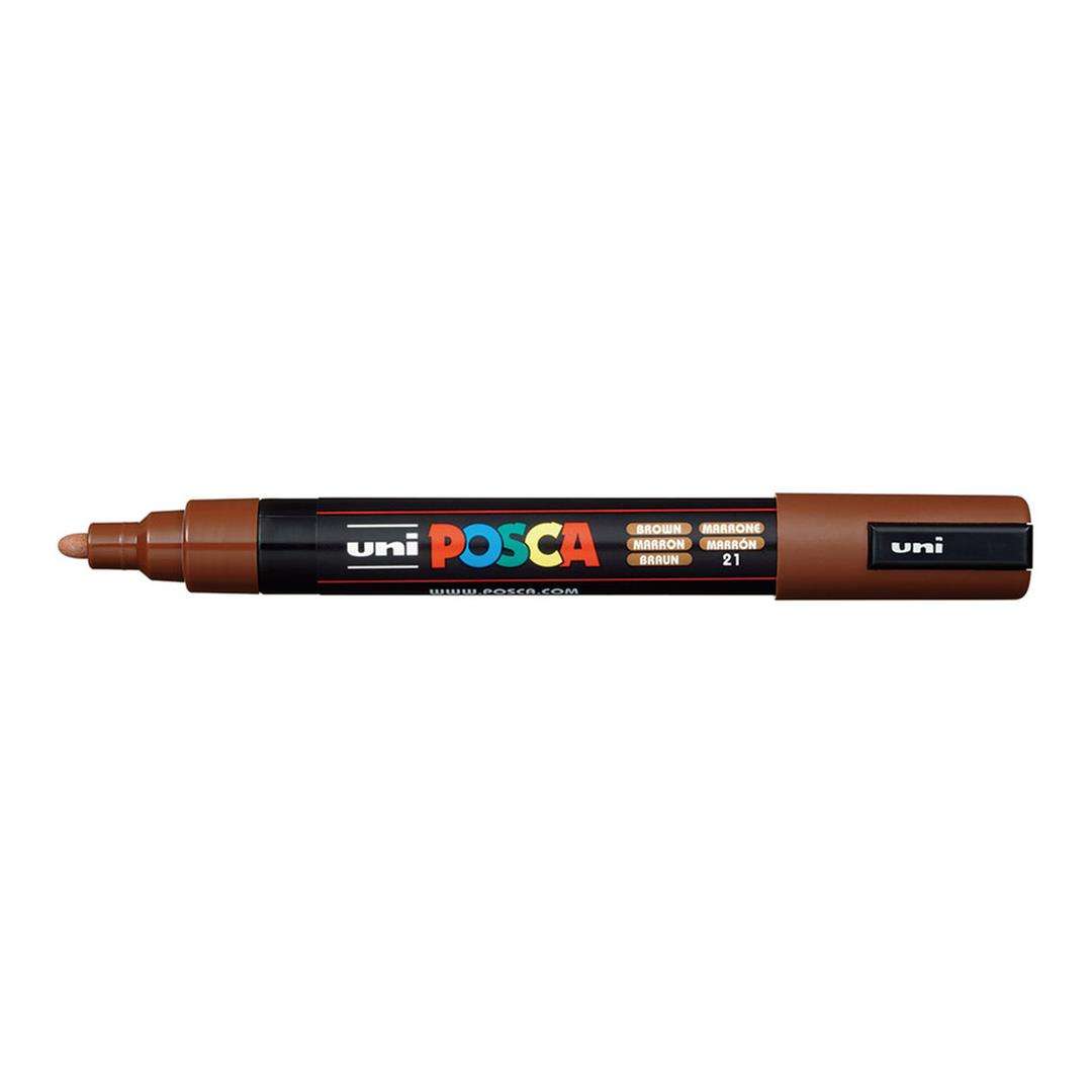 POSCA PC-5M Bullet Tip 1.8-2.5mm Medium Water Based Paint Marker - Brown 6-pack WBM-PC5M-BRN