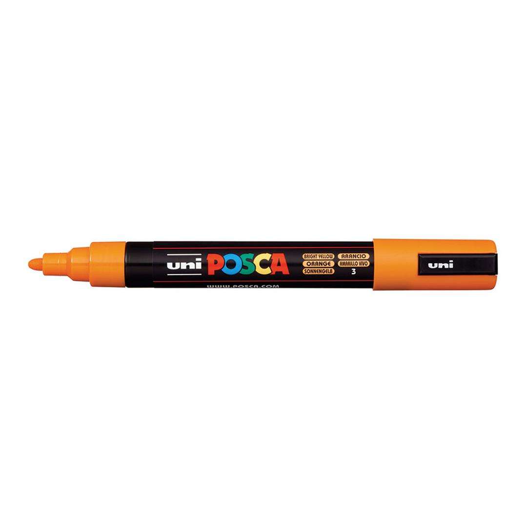 POSCA PC-5M Bullet Tip 1.8-2.5mm Medium Water Based Paint Marker - Bright Yellow 6-pack WBM-PC5M-...
