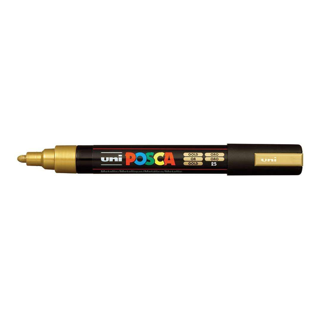 POSCA PC-5M Bullet Tip 1.8-2.5mm Medium Water Based Paint Marker - Gold 6-pack WBM-PC5M-GLD