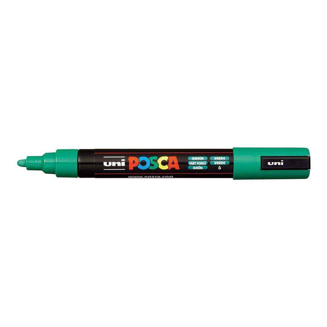 POSCA PC-5M Bullet Tip 1.8-2.5mm Medium Water Based Paint Marker - Green 6-pack WBM-PC5M-GRN