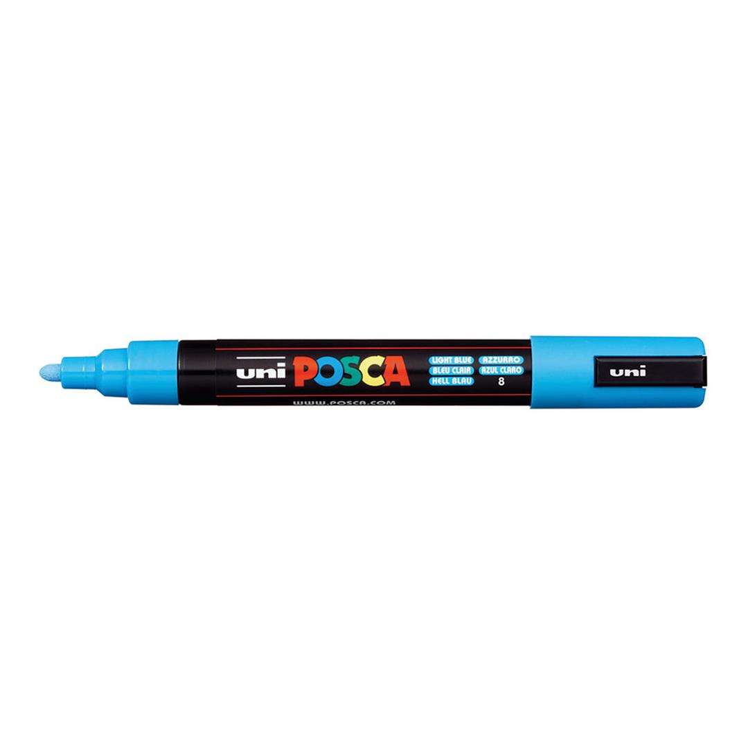 POSCA PC-5M Bullet Tip 1.8-2.5mm Medium Water Based Paint Marker - Light Blue 6-pack WBM-PC5M-LBLU