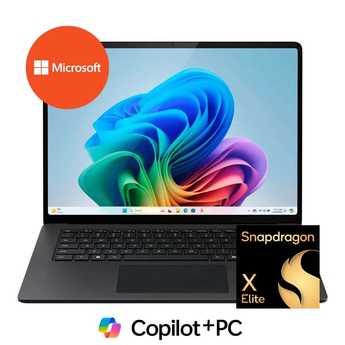 Microsoft Surface 7 15-Inch PixelSense AI Laptop - Snapdragon X Elite 512GB SSD 16GB RAM Win 11 P...