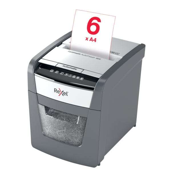 Rexel Optimum AutoFeed+ 50X Automatic Cross Cut P4 Paper Shredder 301397