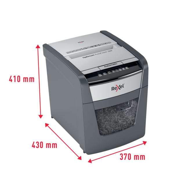 Rexel Optimum AutoFeed+ 50X Automatic Cross Cut P4 Paper Shredder 301397