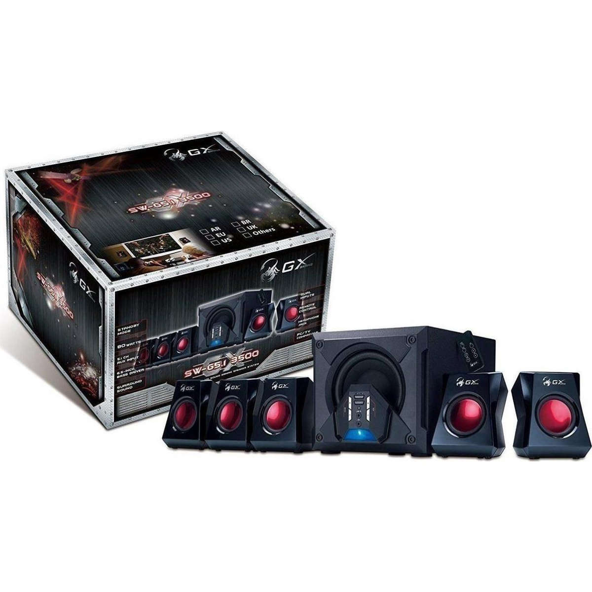 Genius SW G5.1 3500 Speaker Set 5.1 Channels 80 W Black