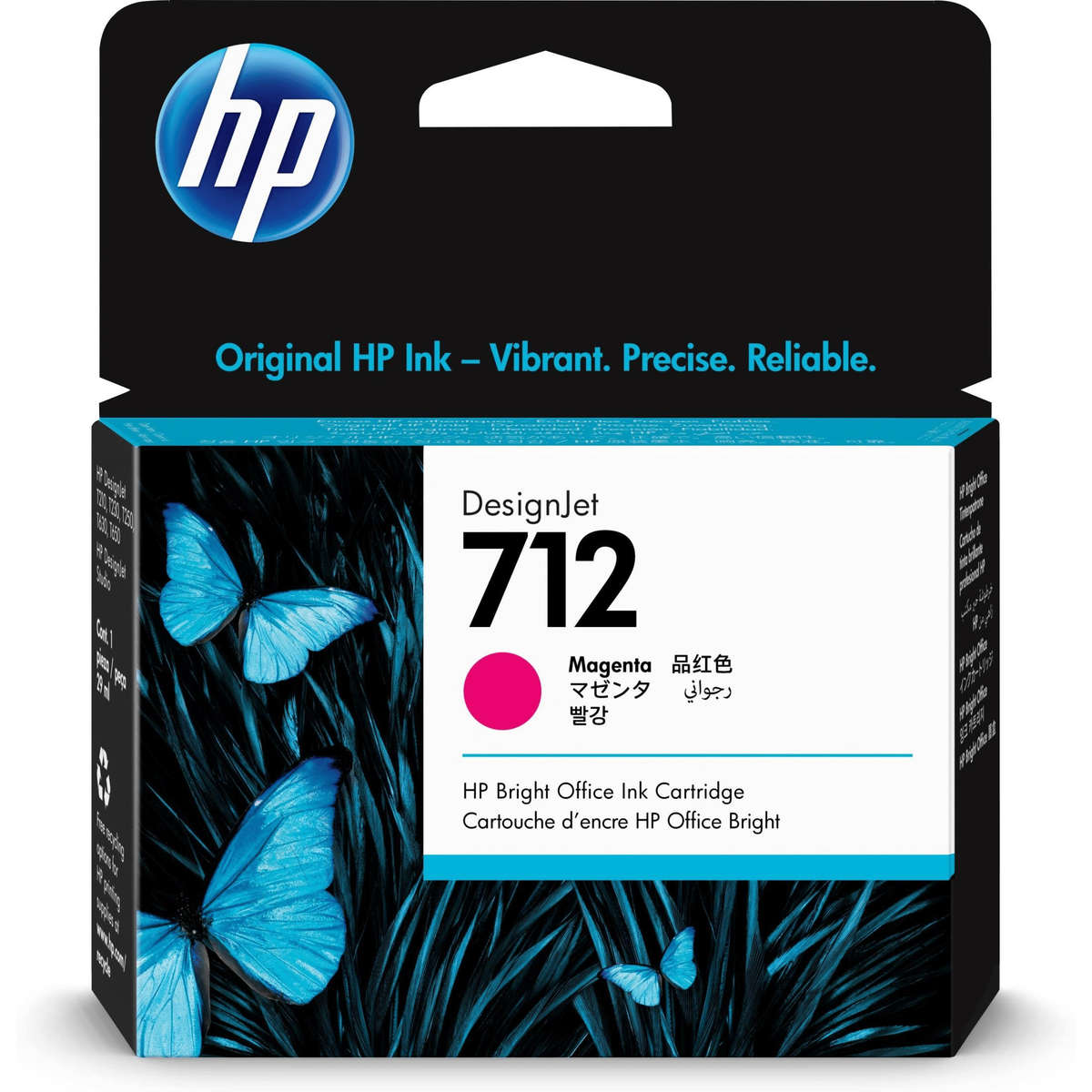 HP 712 Magenta Printer Ink Cartridge Original 3ED68A Single-pack
