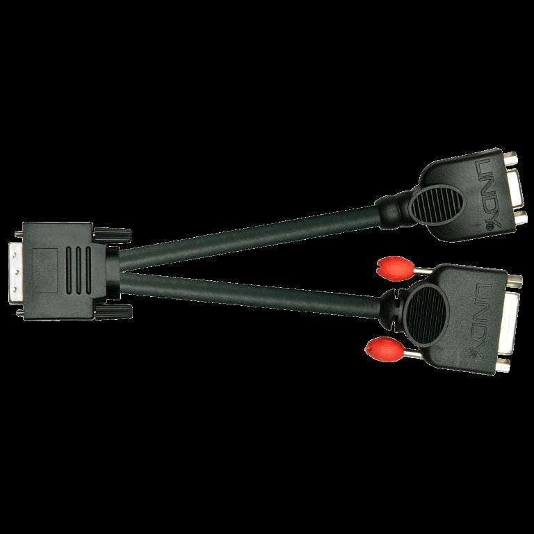 Lindy DVI-I Splitter Cable VGA+ DVI-D Dual Link Black 41218