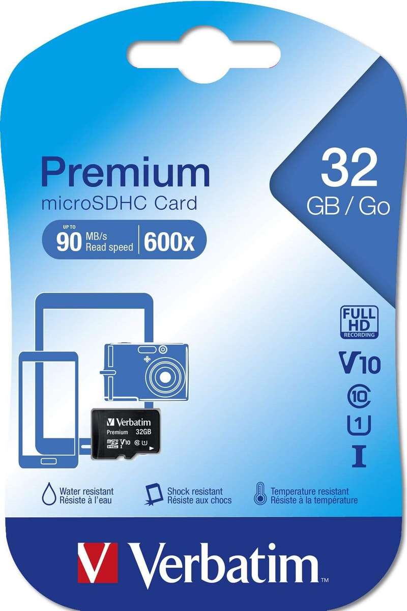 Verbatim Premium Memory Card 32GB MicroSDHC Class 10 44013