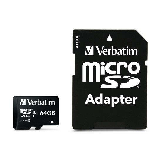 Verbatim Pro 64GB MicroSDXC UHS Class 10 Memory Card 47042