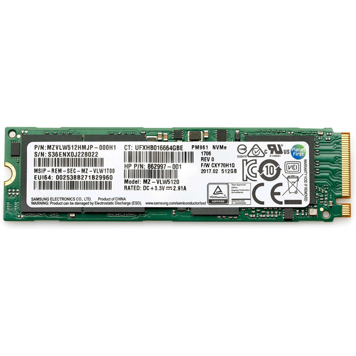 HP 1TB PCIe 3.0 TLC NVMe Internal SSD 6SK99AA