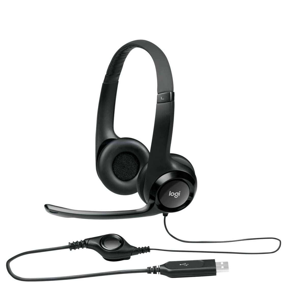Logitech H390 USB Headset with Noise-Cancelling Mic - Black 981-000406