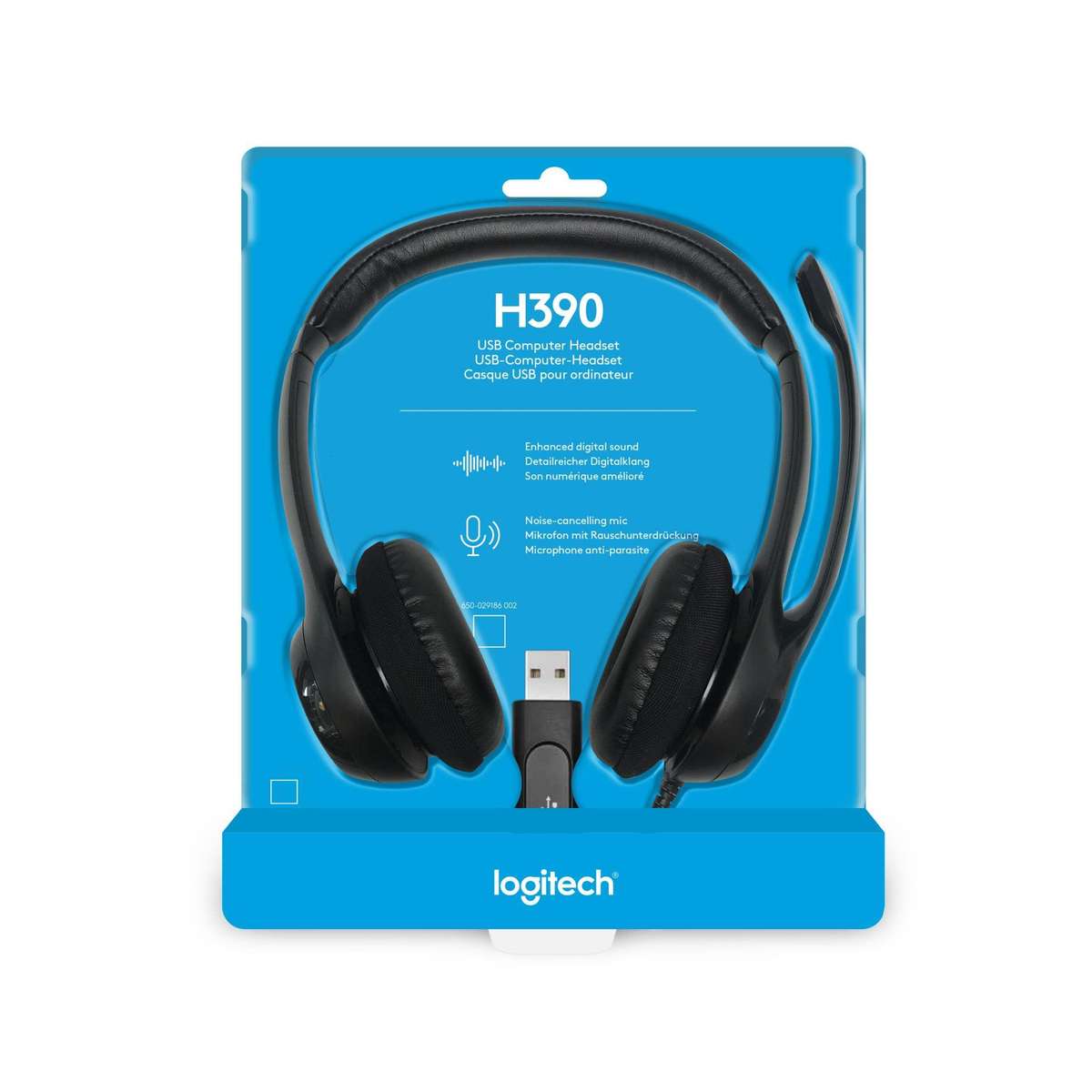 Logitech H390 USB Headset with Noise-Cancelling Mic - Black 981-000406