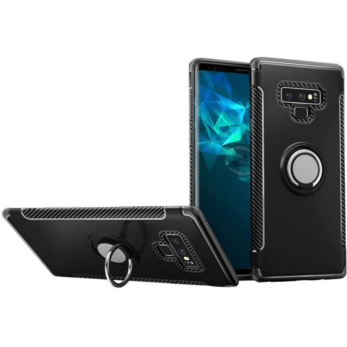 Tuff-Luv Dual Armour Layered Case and Stand for Samsung Galaxy Note 9 Black A1_207