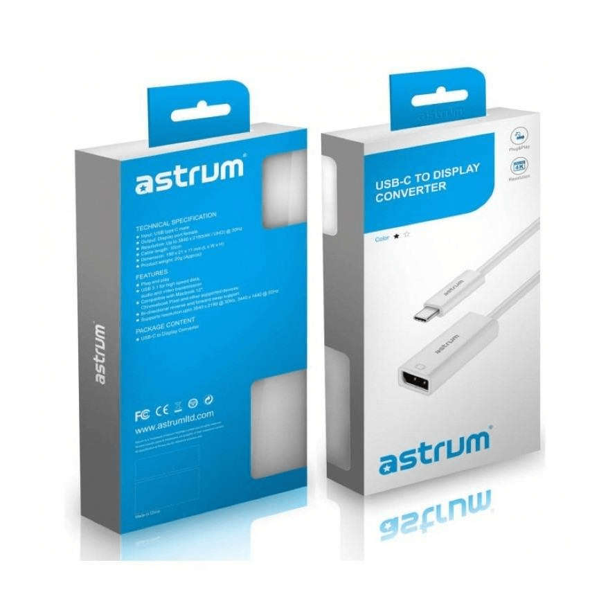 Astrum 4K Ultra HD USB-C to DisplayPort Adapter White DA640