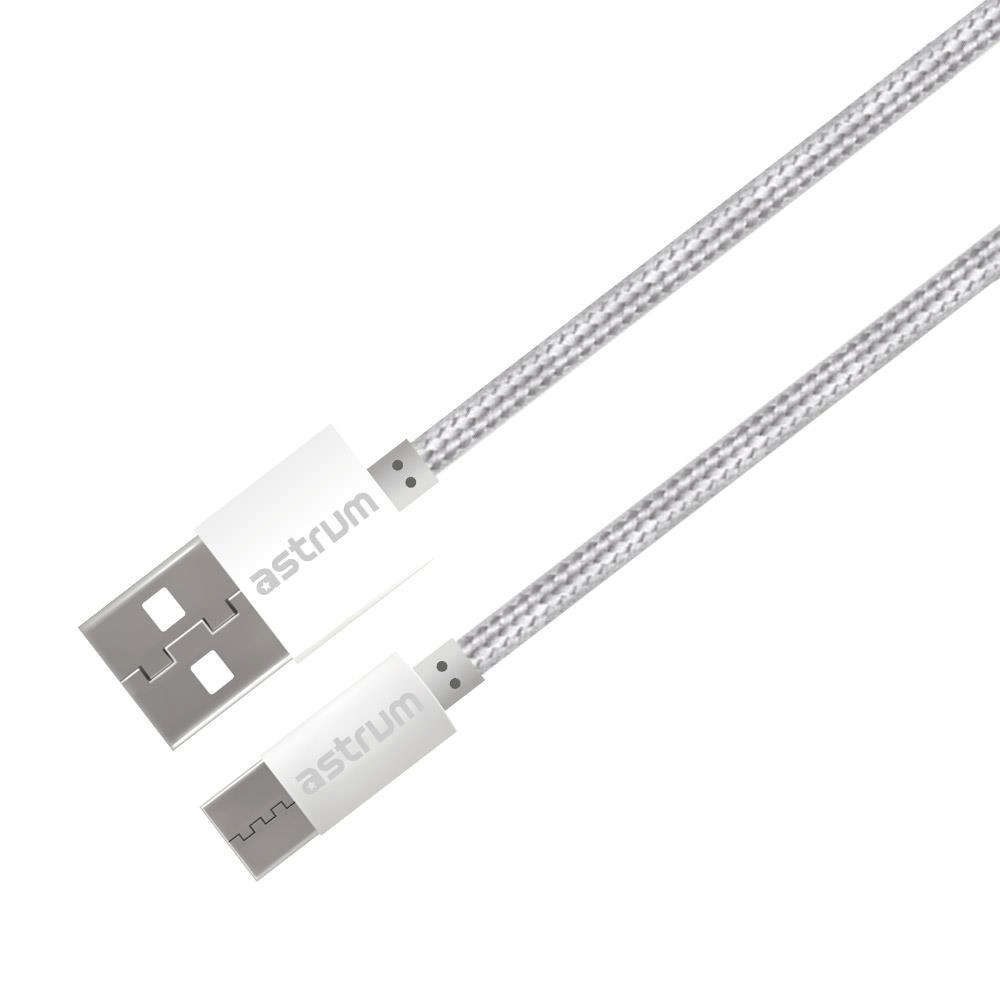 Astrum Verve UC30 1m USB-A to USB-C Braided Cable White A53113BW