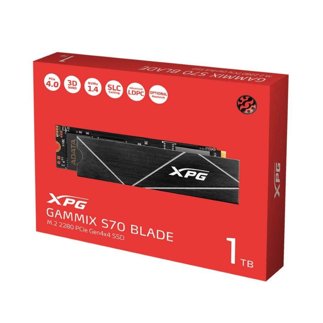 XPG GAMMIX S70 Blade 1TB M.2 2280 PCIe Gen4x4 NVME Internal SSD AGAMMIXS70B-1T-CS