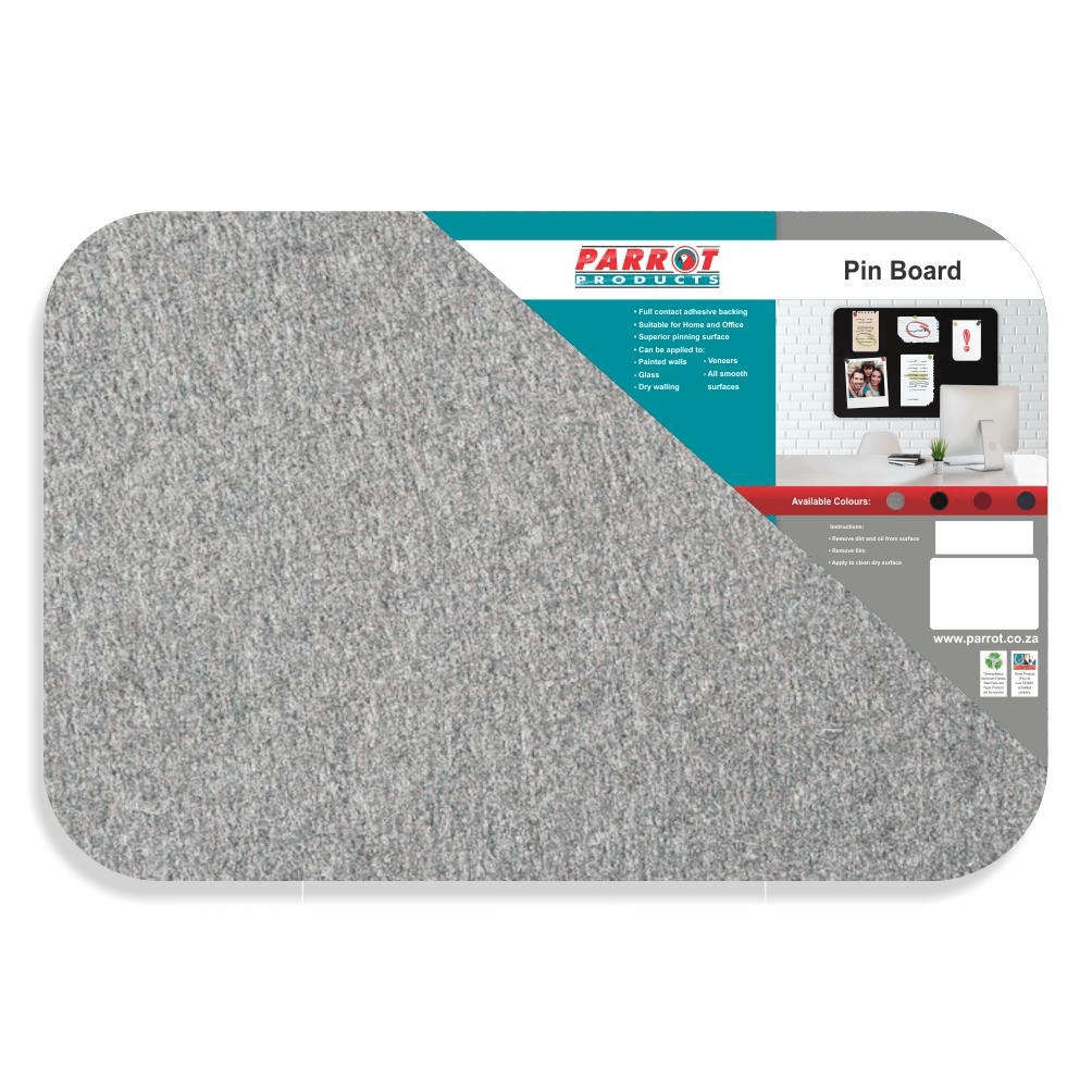 Parrot Adhesive Pin Board (No Frame - 450*300mm - Grey)