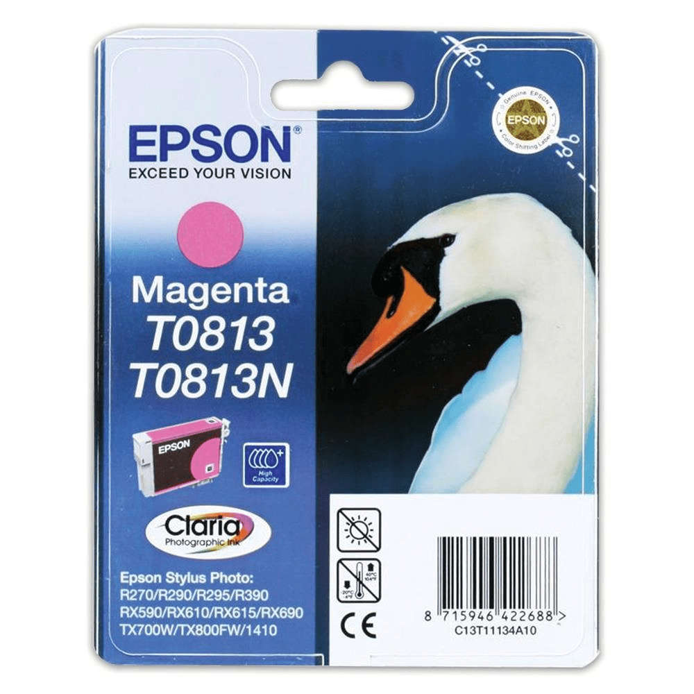 Epson T0813 Claria Photographic Photo Magenta High Yield Printer Ink Cartridge Original C13T11134A10