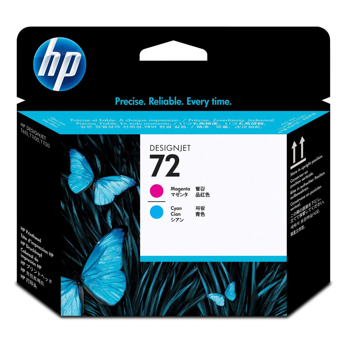 HP 72 Magenta and Cyan DesignJet Printer Ink Cartridge Original Printhead C9383A Single-pack