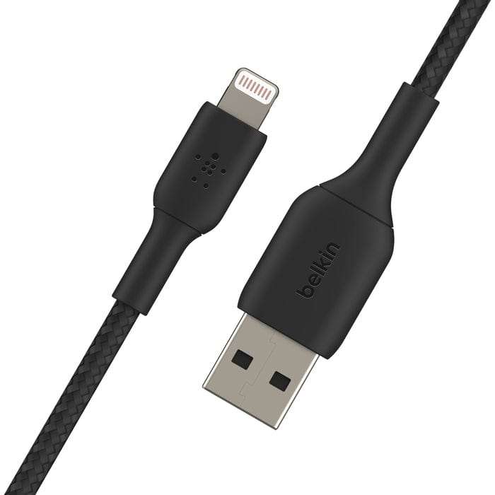 Belkin BoostCharge 1m Braided Lightning to USB-A Cable - Black CAA002BT1MBK