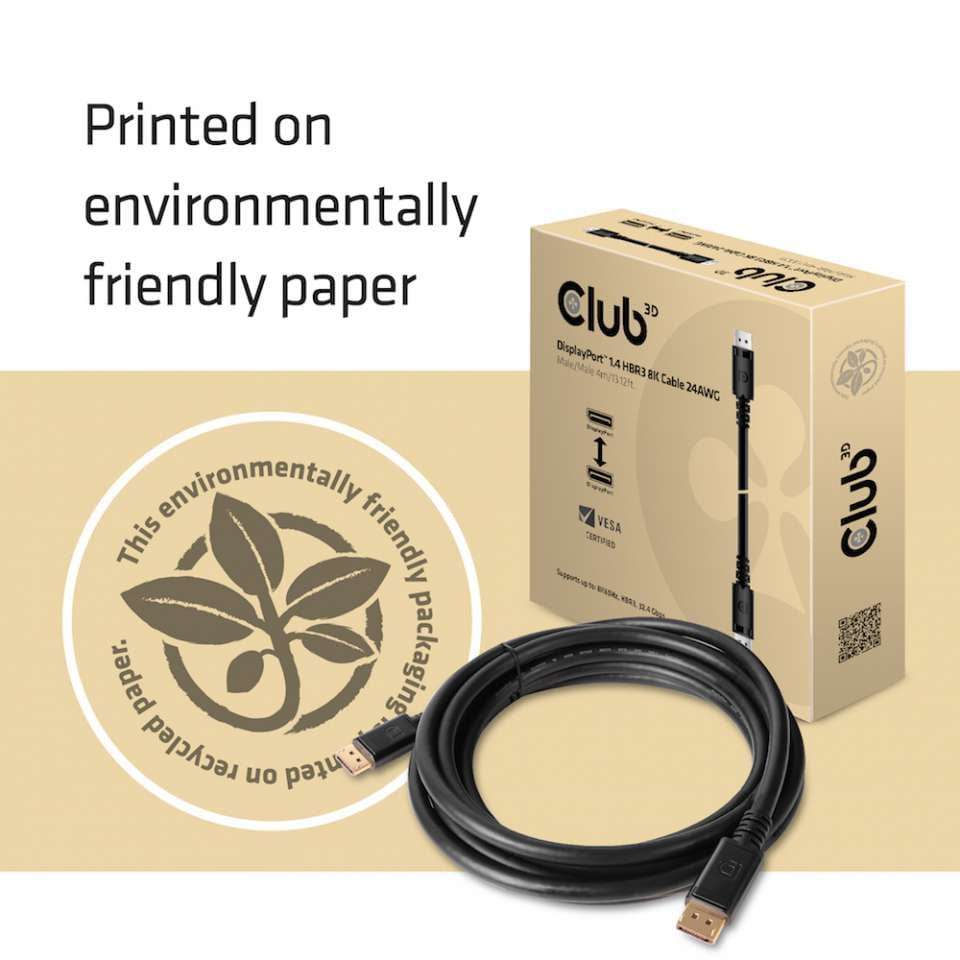 Club 3D DisplayPort 1.4 HBR3 8K Cable CAC-1069B