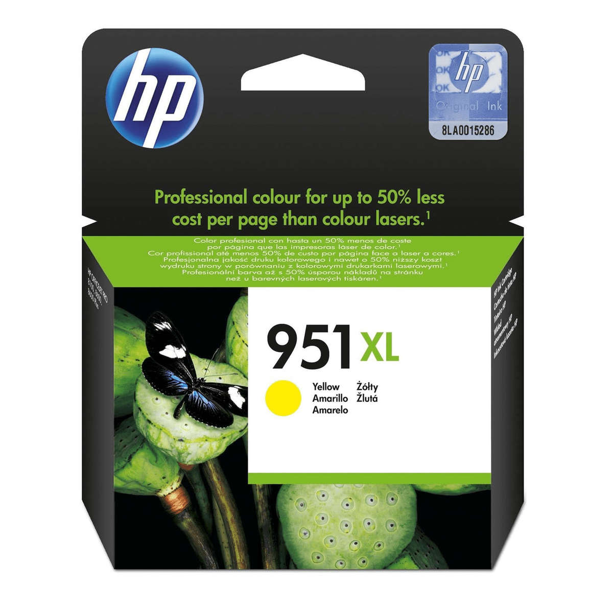 HP 951XL Yellow High Yield Printer Ink Cartridge Original CN048AE Single-pack