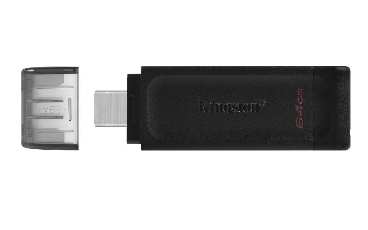 Kingston DataTraveler 70 64GB USB 3.2 Gen 1 Type-C Black USB Flash Drive DT70/64GB